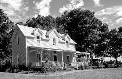 Negative Space Royalty Free Images - John Overstreet House BW Royalty-Free Image by Norman Johnson