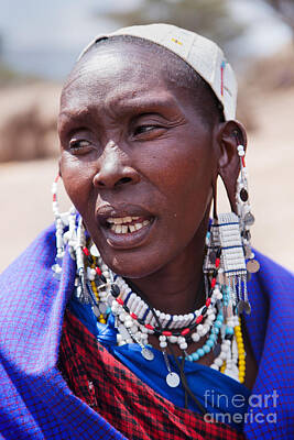Digital Animal Illustrations Aaron Blaise - Maasai woman portrait in Tanzania by Michal Bednarek