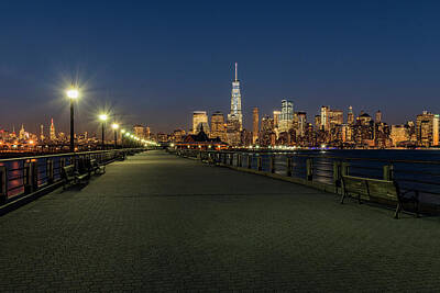 Forest Landscape - Manhattan Skyline At Twilight, Liberty by F. M. Kearney