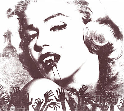 Actors Digital Art - Marilyn Monroe Vampire by Mindy Bench