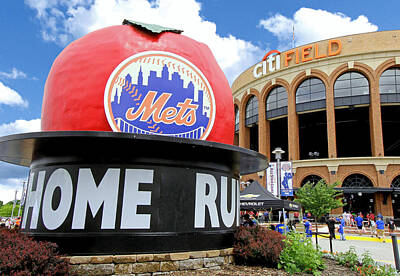 Baseball Royalty Free Images - Mets Original Home Run Apple Royalty-Free Image by Allen Beatty