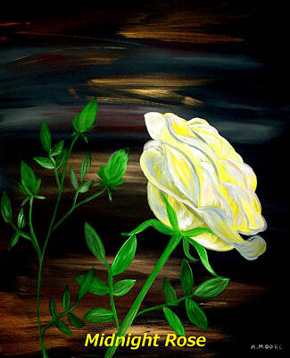 Lilies Paintings - Midnight Rose by Mark Moore