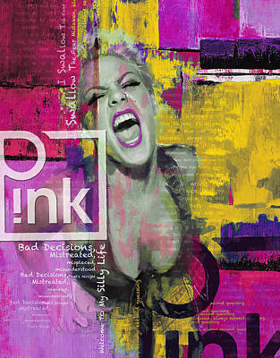 Rock And Roll Paintings - Pink by Corporate Art Task Force