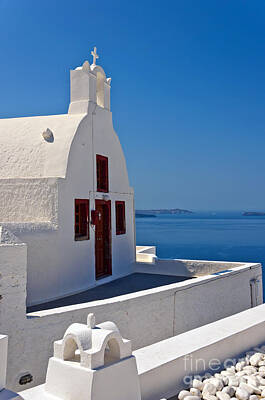 Modern Man Air Travel - Santorini Oia Church 02 by Antony McAulay