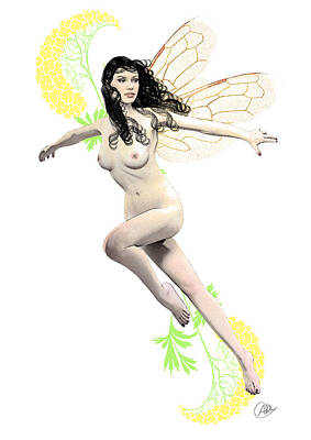 Nudes Digital Art - Spring Fairy by Quim Abella