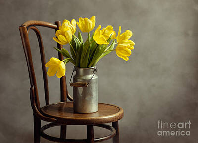 Royalty-Free and Rights-Managed Images - Still Life with Yellow Tulips by Nailia Schwarz