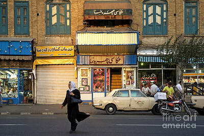 Vintage Laboratory - Street Scene In Teheran Iran by JM Travel Photography