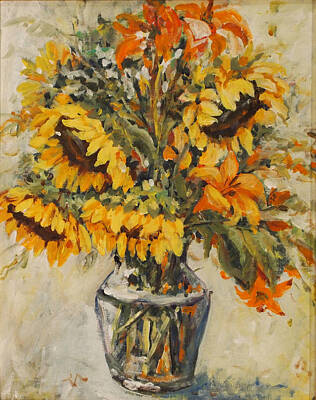 Sunflowers Paintings - Sunflowers by Ingrid Dohm