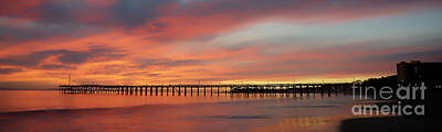 Modern Man Mid Century Modern - Sunset at Ventura Pier  by Dan Friend