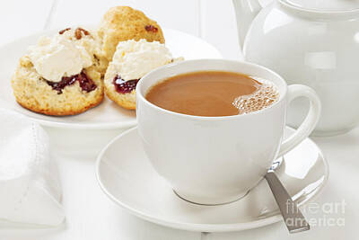 Food And Beverage Photos - Tea and Scones by Colin and Linda McKie