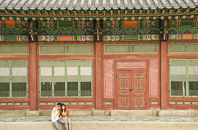 Fashion Paintings Rights Managed Images - Traditional Architecture Detail In Seoul South Korea Palace Royalty-Free Image by JM Travel Photography