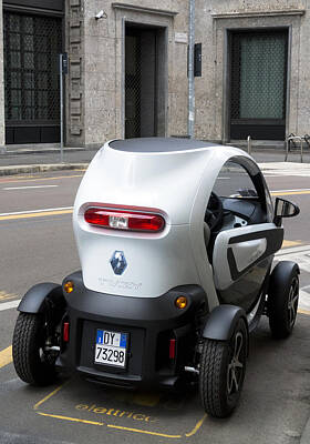 Minimalist Superheroes - Twizy Rental Electric Car Back Milan Italy by Sally Rockefeller