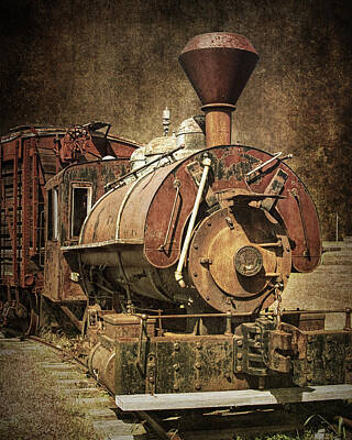 Randall Nyhof Royalty-Free and Rights-Managed Images - Vintage Locomotive Train Engine by Randall Nyhof