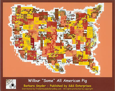 American Red Cross Posters - Wilbur Some All American Pig by Barbara Snyder