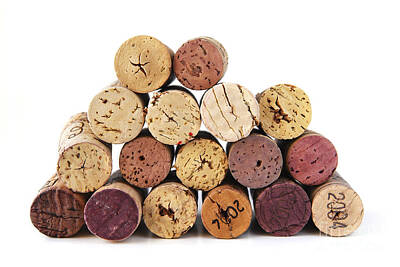 Food And Beverage Royalty-Free and Rights-Managed Images - Wine corks 2 by Elena Elisseeva