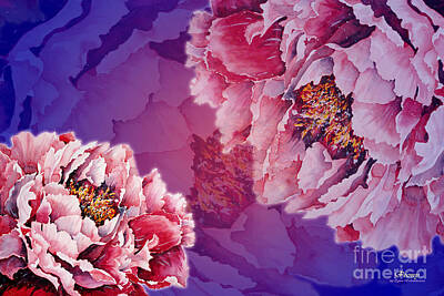 Floral Mixed Media - Peony by Zaira Dzhaubaeva