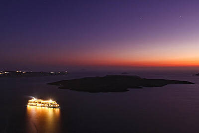 On Trend At The Pool - Santorini - Greece by Constantinos Iliopoulos
