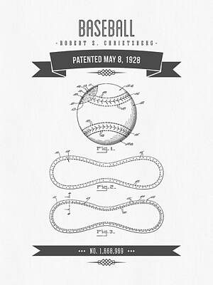 Sports Royalty-Free and Rights-Managed Images - 1928 Baseball Patent Drawing by Aged Pixel