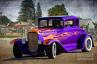 Pop Art Rights Managed Images - 1930 Ford Getting Gassed Coupe Royalty-Free Image by Dave Koontz