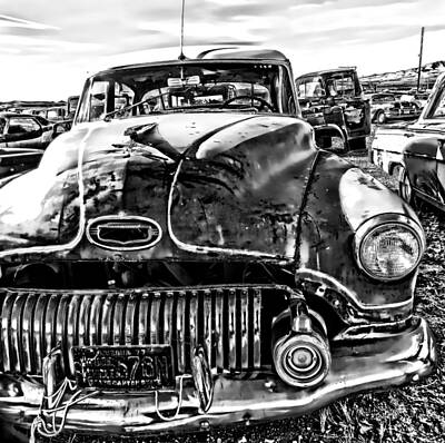 Sports Patents - 1940s Junked Car  by Cathy Anderson