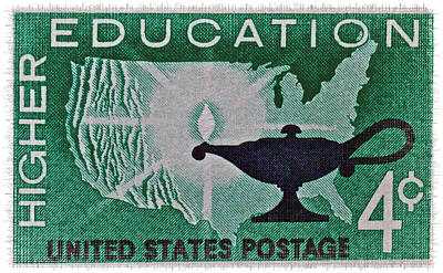 For The Cat Person - 1962 Higher Education Stamp by Bill Owen