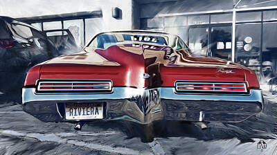Impressionism Digital Art Rights Managed Images - 1971 Buick Riviera Chrome Royalty-Free Image by Garth Glazier
