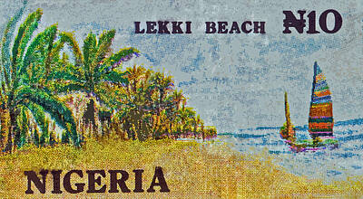 Desert Plants Royalty Free Images - 1992 Nigerian Lekki Beach Stamp Royalty-Free Image by Bill Owen