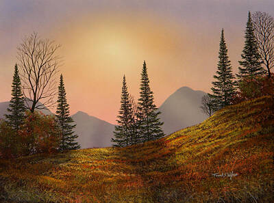 Abstract Ink Paintings In Color - Alpine Sunset by Frank Wilson