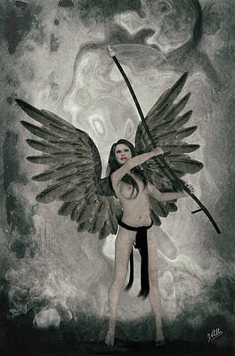 Nudes Digital Art - Angel of Death by Quim Abella