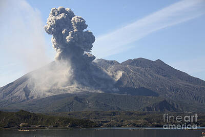 Trick Or Treat - Ash Cloud Rising From Sakurajima by Richard Roscoe