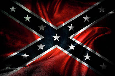Michael Tompsett Maps - Confederate flag 1 by Les Cunliffe