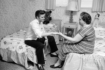 Music Photos - Elvis Presley and his mother Gladys 1956 by The Harrington Collection