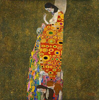 Nudes Paintings - Hope II  by Gustav Klimt