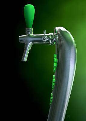 Beer Royalty-Free and Rights-Managed Images - Irish Beer Tap by Allan Swart