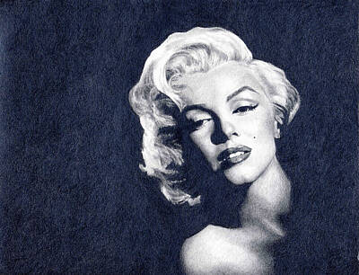 Actors Drawings - Marilyn Monroe by Erin Mathis