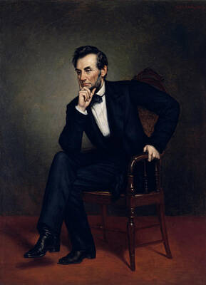 Recently Sold - Politicians Paintings - President Abraham Lincoln by War Is Hell Store