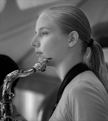 Musician Photo Royalty Free Images - Saxophonist Royalty-Free Image by Robert Ullmann
