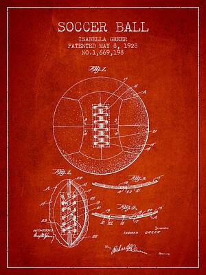 Football Digital Art - Soccer Ball Patent from 1928 by Aged Pixel