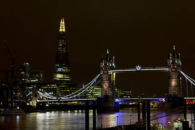 Comedian Drawings Royalty Free Images - The Shard and Tower Bridge Royalty-Free Image by David Pyatt