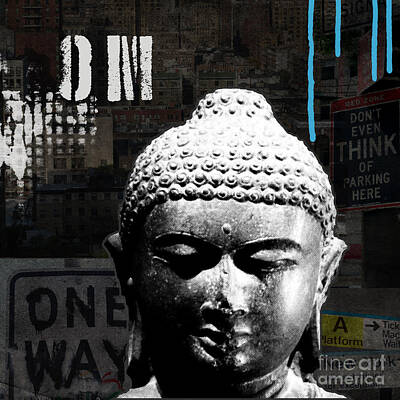 Abstract Royalty-Free and Rights-Managed Images - Urban Buddha  by Linda Woods