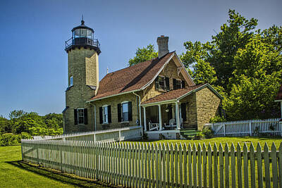 Randall Nyhof Photo Royalty Free Images - White River Lighthouse in Whitehall Michigan No.057 Royalty-Free Image by Randall Nyhof