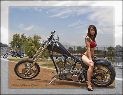 Venice Beach Bungalow Rights Managed Images - Models and Motorcycles Royalty-Free Image by Walter Herrit