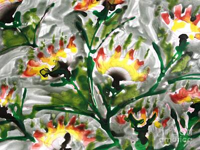 Pixel Art Mike Taylor - Zenmoksha Flowers by Baljit Chadha
