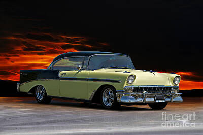 Us License Plate Maps Royalty Free Images - 1956 Chevrolet Bel Air Hardtop Royalty-Free Image by Dave Koontz