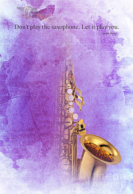 Music Digital Art - Charlie Parker Quote - Sax by Drawspots Illustrations