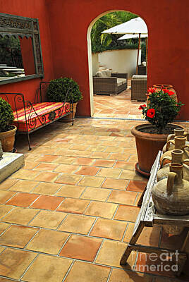 Wine Down Rights Managed Images - Courtyard of a villa 1 Royalty-Free Image by Elena Elisseeva