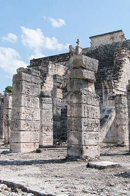 Pop Art - Group of the Thousand Columns at Chichen Itza by Carol Ailles