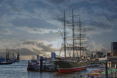 Modern Man Music Royalty Free Images - Hamburg Harbor Royalty-Free Image by Joachim G Pinkawa