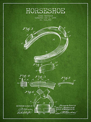 Space Photographs Of The Universe - Horseshoe Patent Drawing from 1898 by Aged Pixel