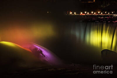 Black And White Rock And Roll Photographs - Niagara Falls Light Show by JT Lewis